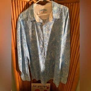 Margaritaville XXL Long Sleeve Blue/White Shirt